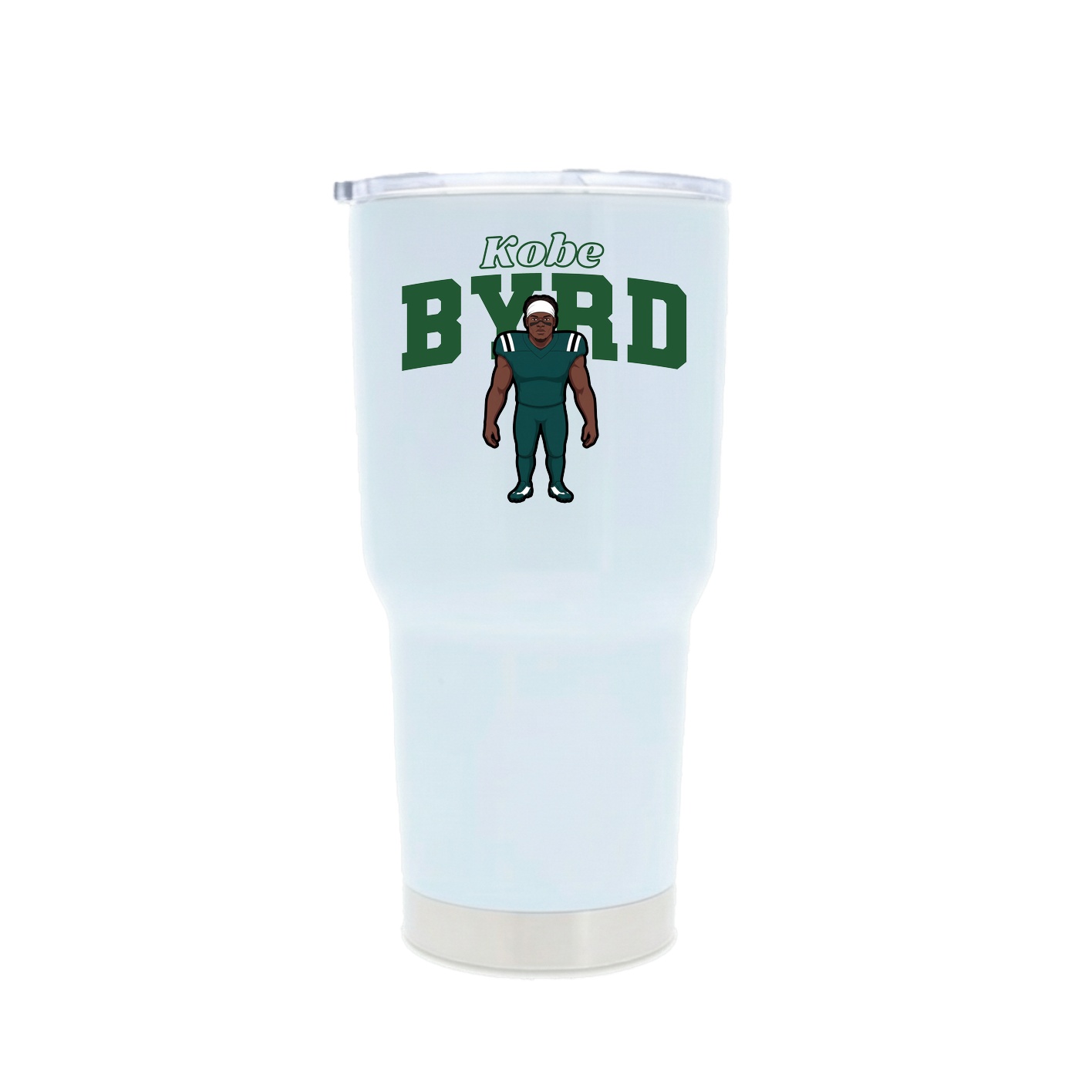 30oz Stainless Steel Tumbler — Name Arch in White
