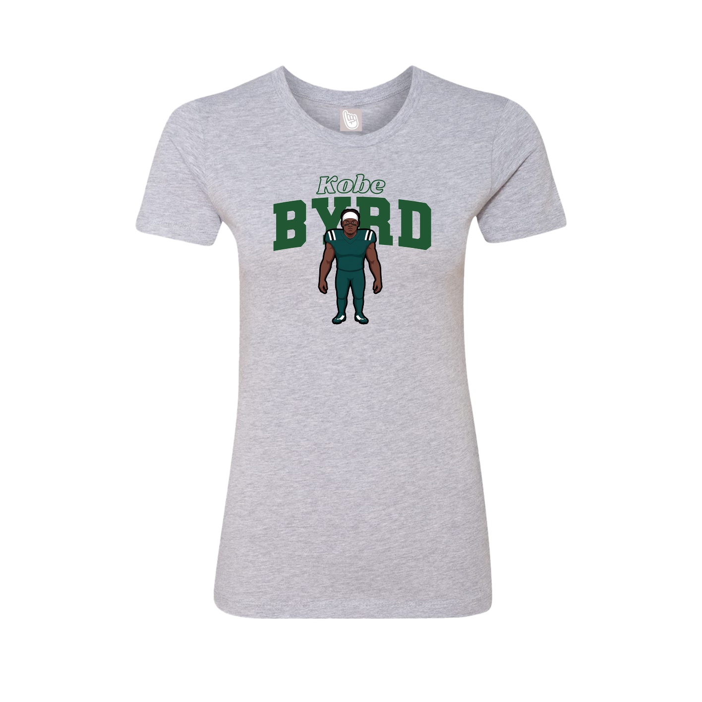 Fitted Women's Tee — Name Arch in Grey