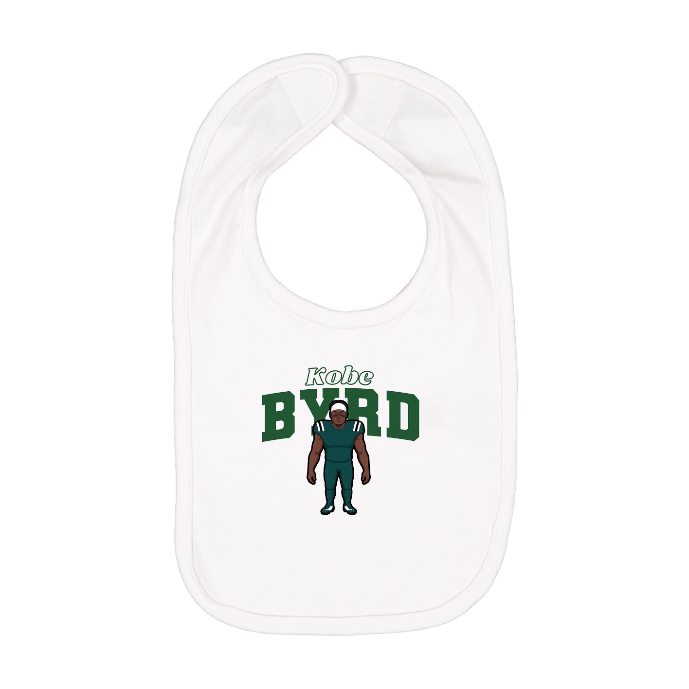 Infant Bib — Name Arch in White