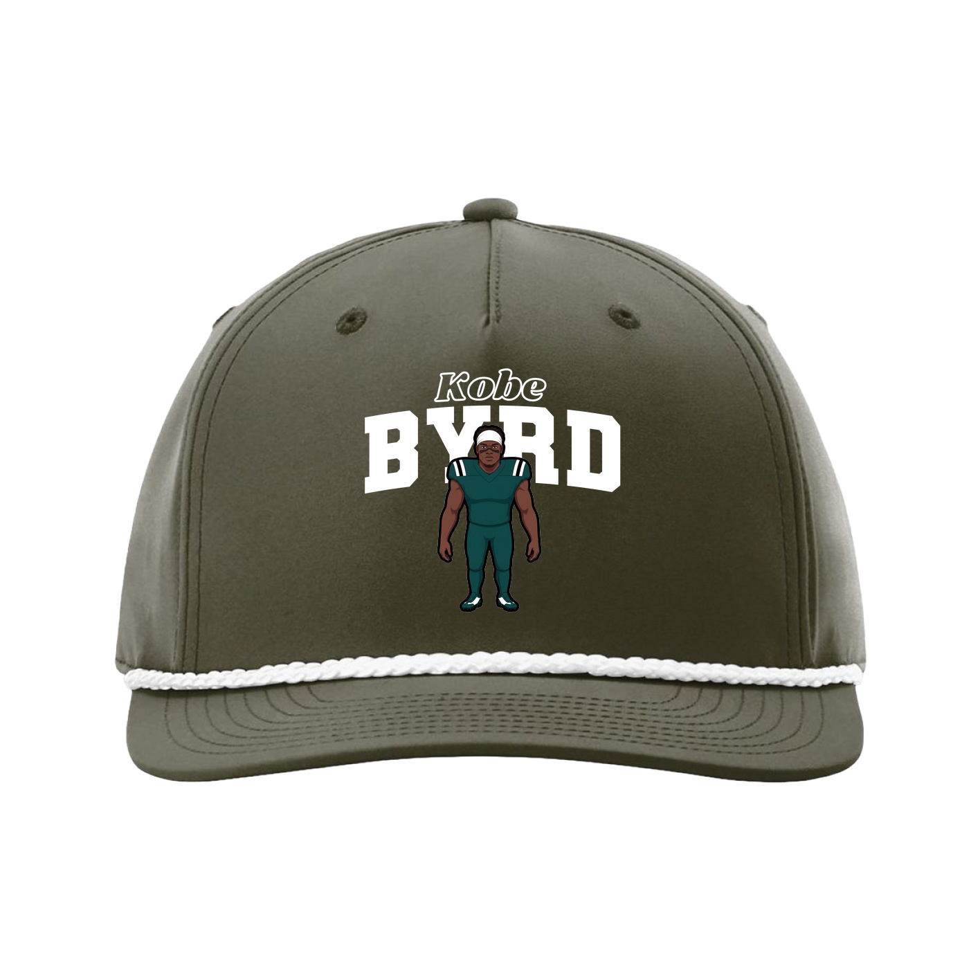 Five-Panel Classic Rope Cap — Name Arch in Green