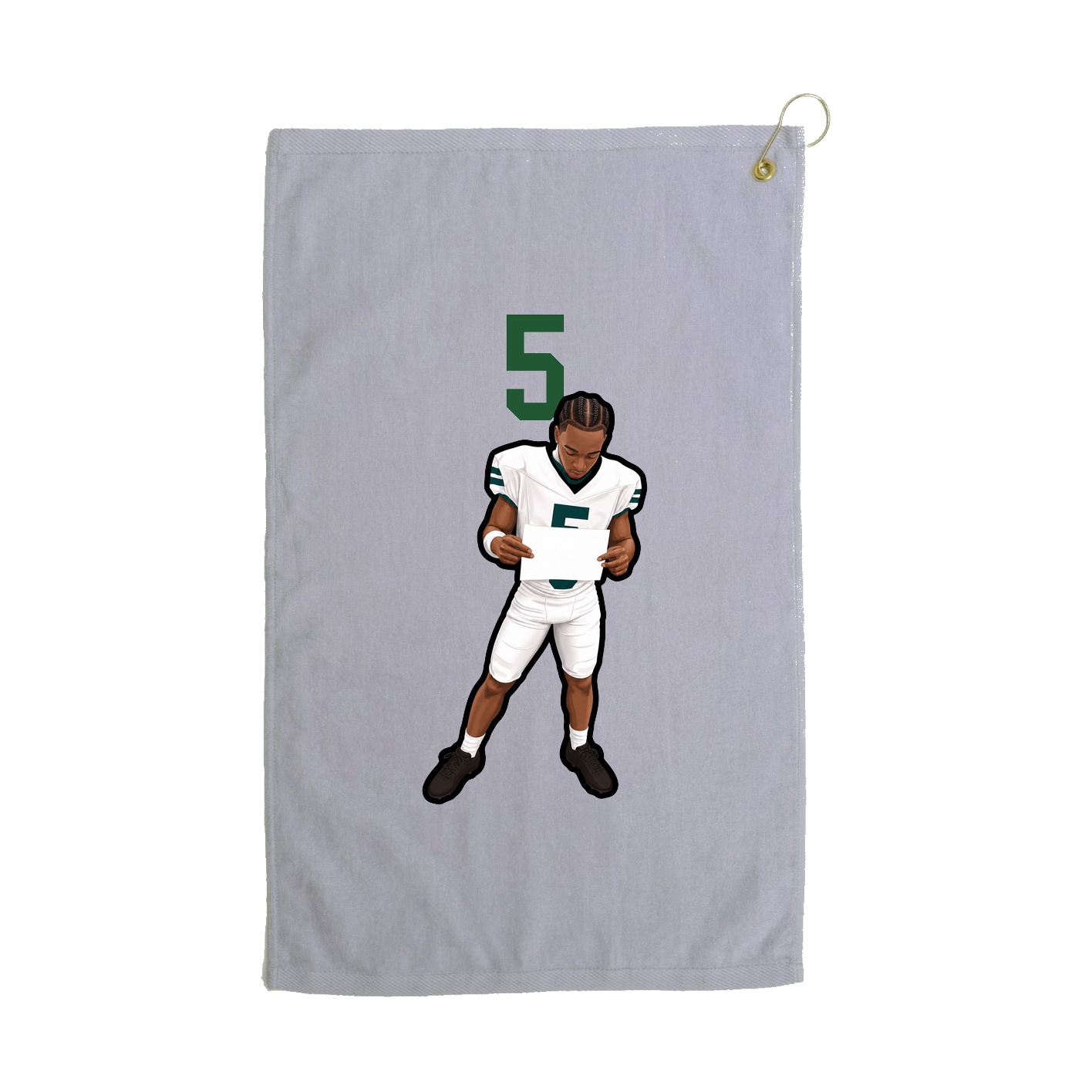 Golf Towel — Number Top in Grey