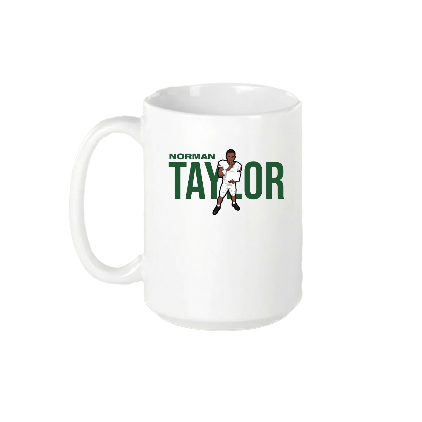 15oz Coffee Mug — Player Name in White
