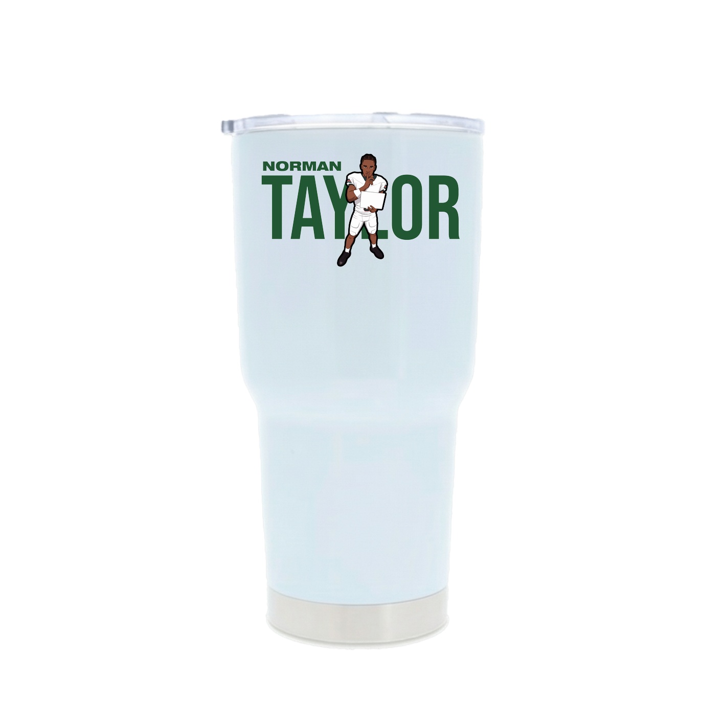 30oz Stainless Steel Tumbler — Player Name in White