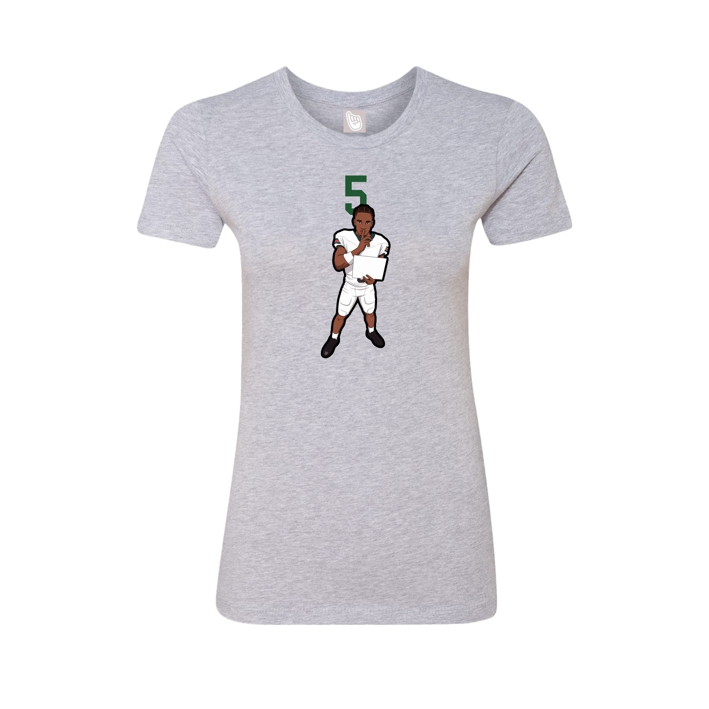 Fitted Women's Tee — Number Top in Grey