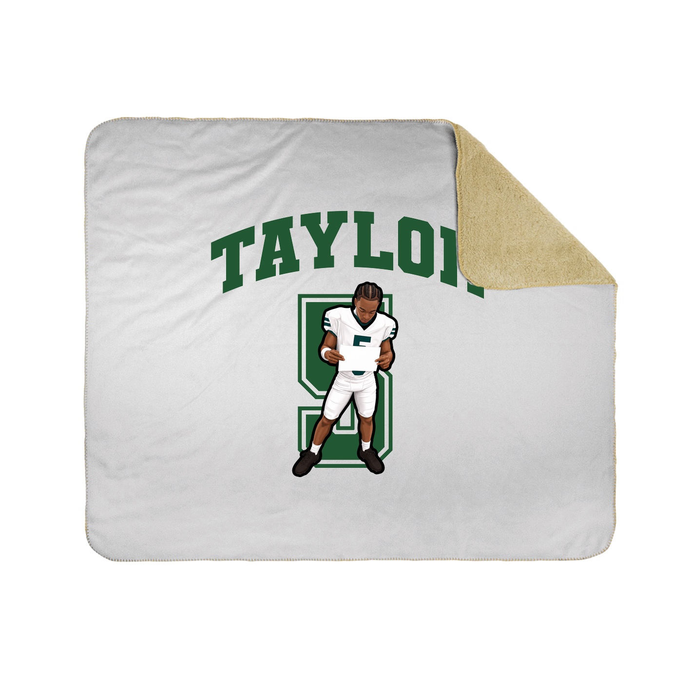 Throw Blanket — Number in White