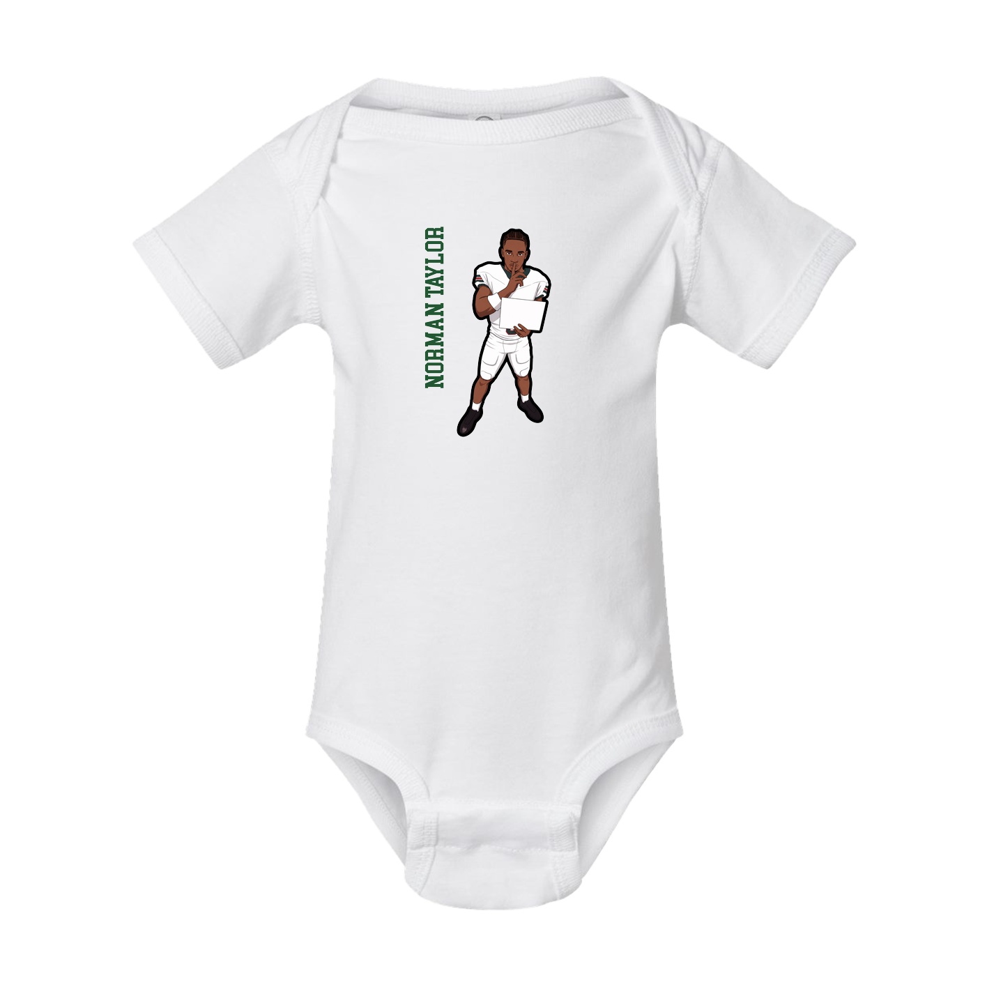 Baby Onesie — Name Vertical in White