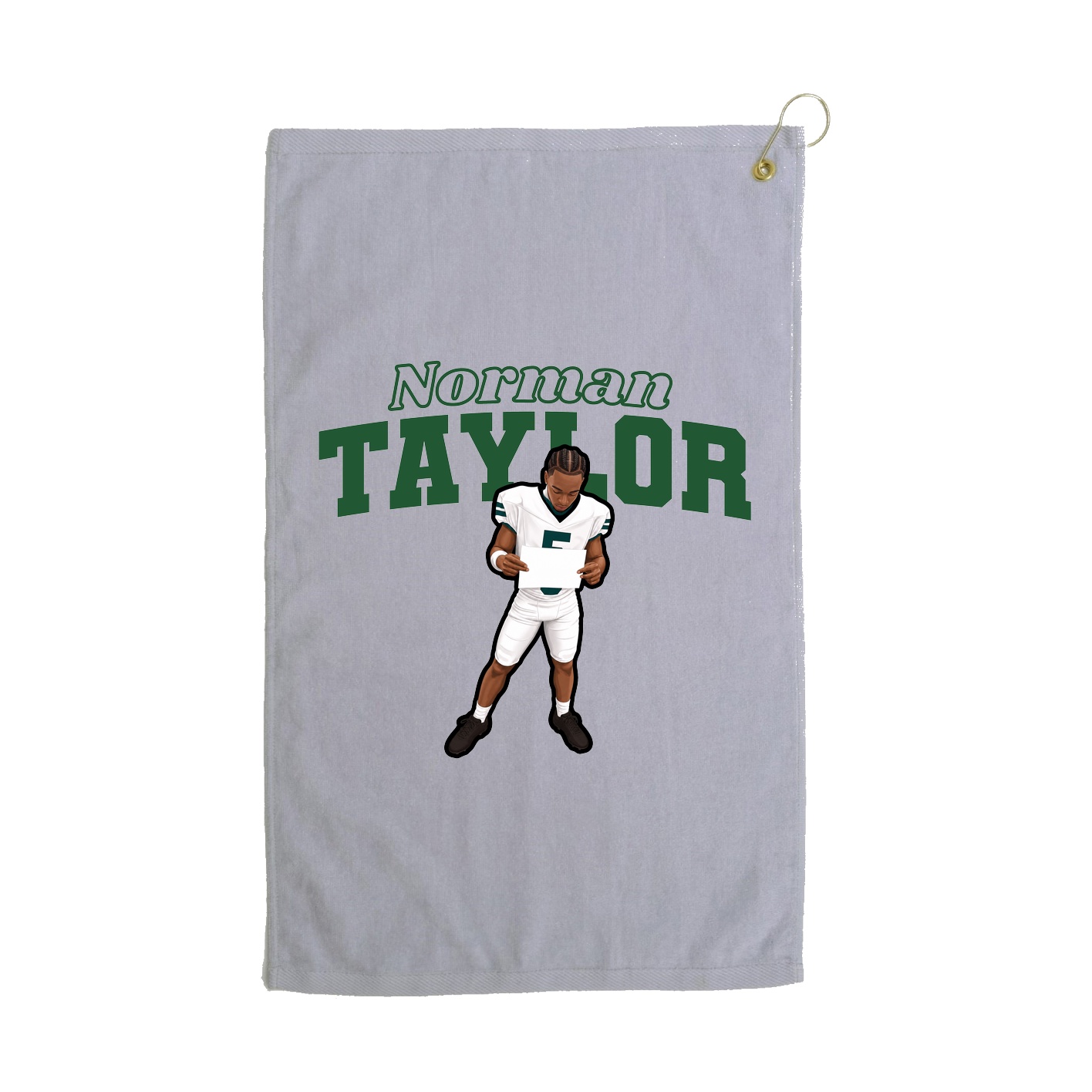 Golf Towel — Name Arch in Grey