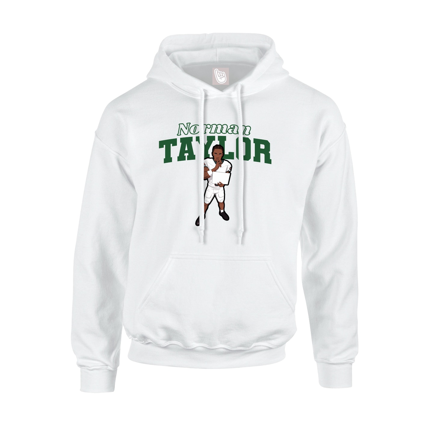 Hoodie — Name Arch in White