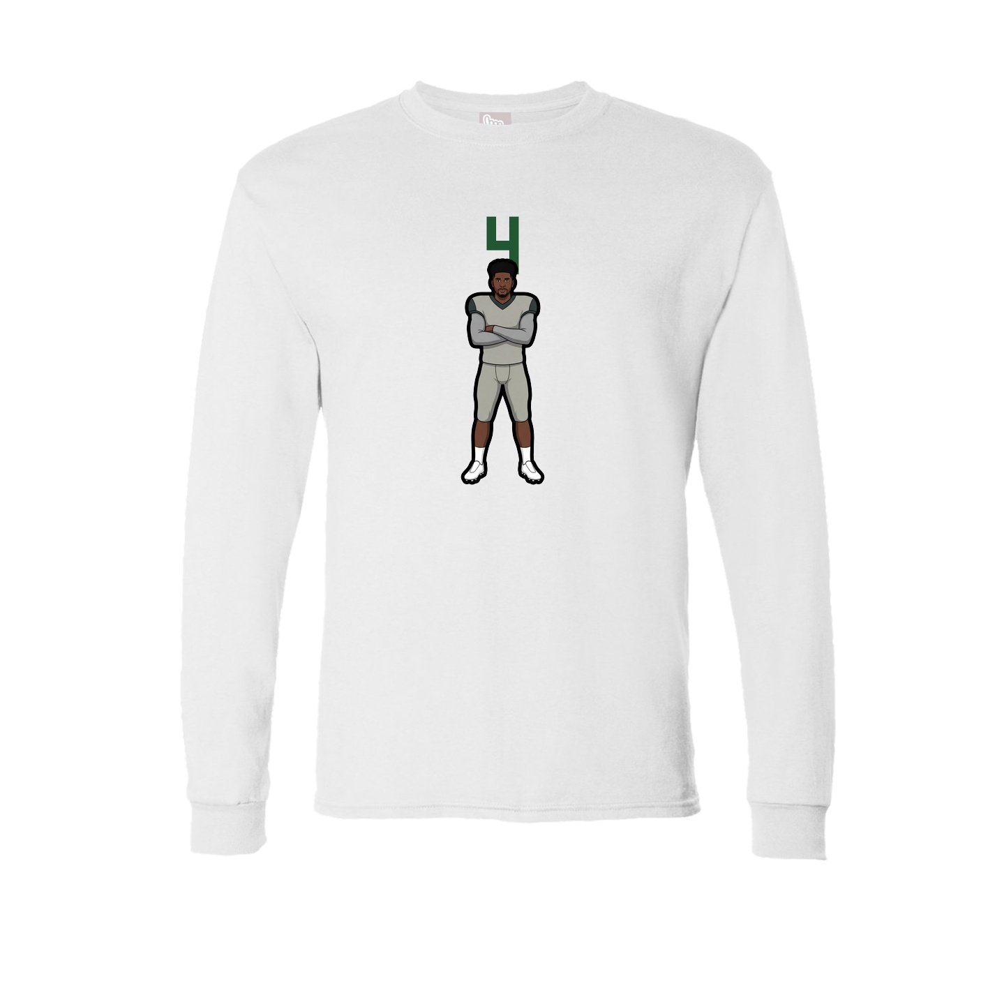 Long Sleeve Tee — Number Top in White