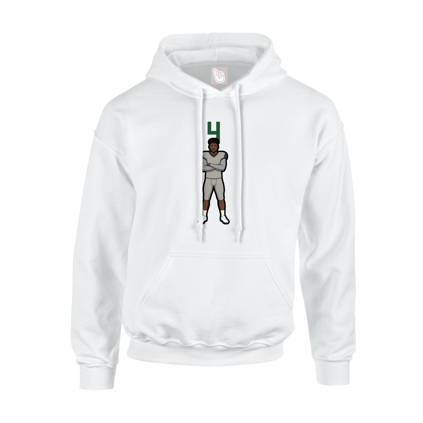 Youth Hoodie — Number Top in White