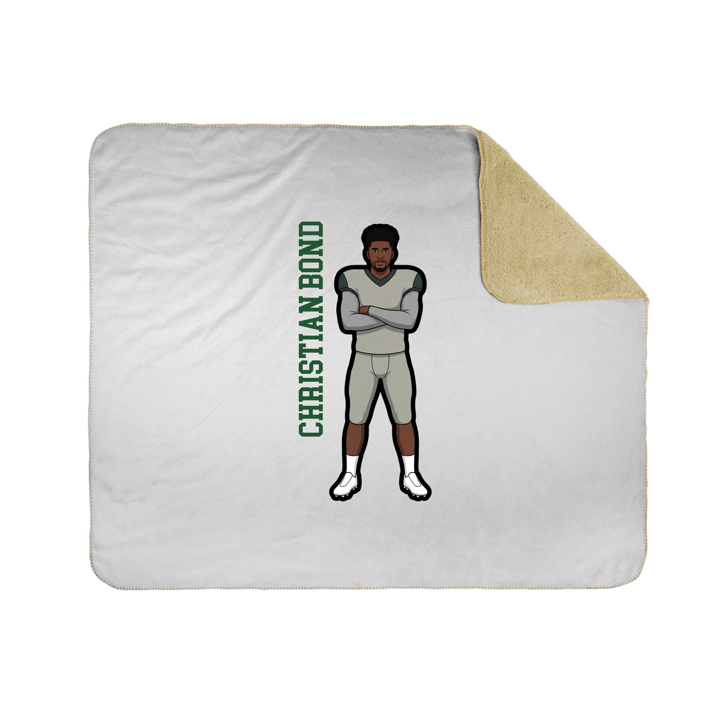 Throw Blanket — Name Vertical in White