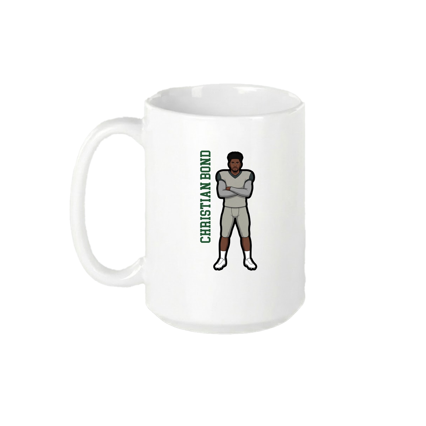 15oz Coffee Mug — Name Vertical in White