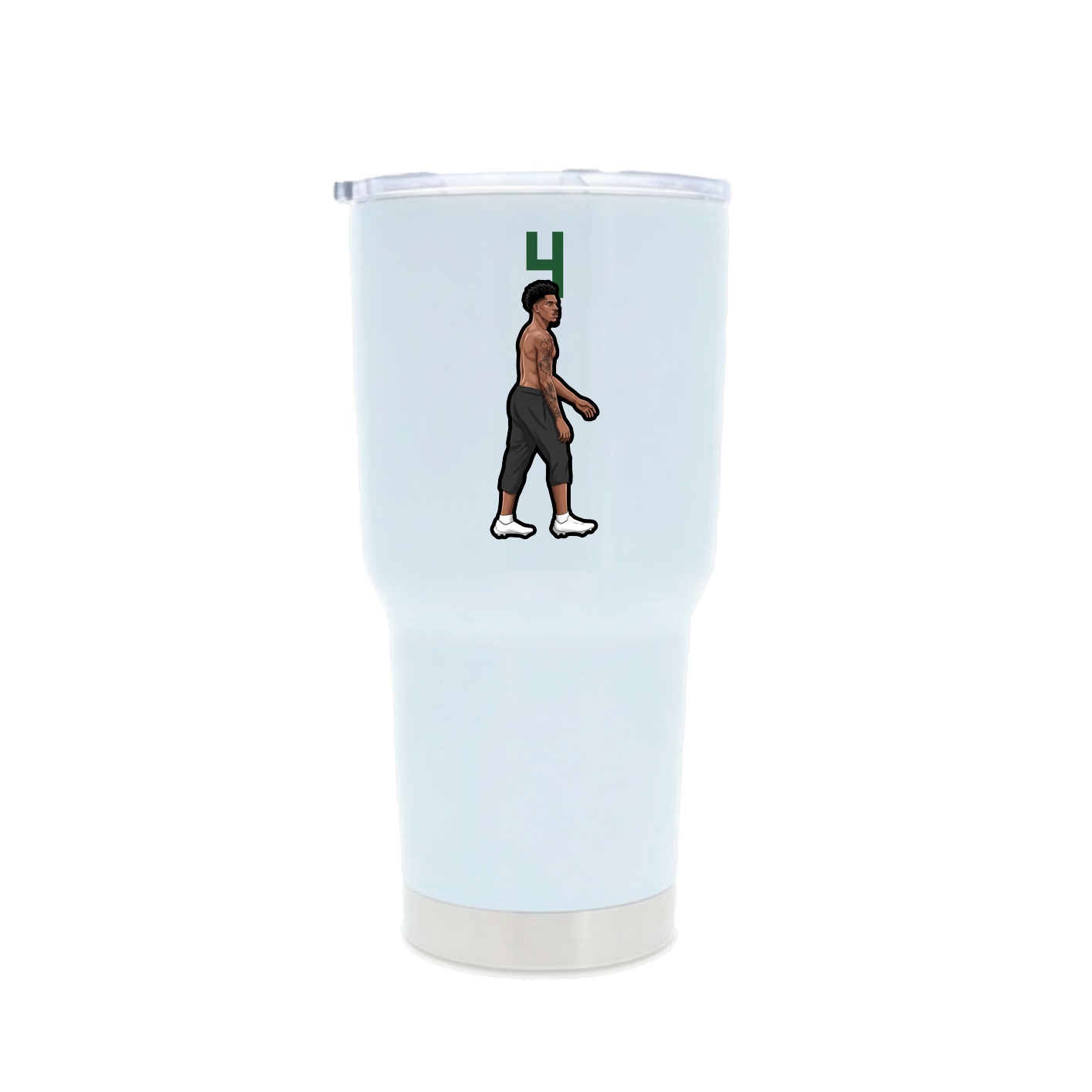 30oz Stainless Steel Tumbler — Number Top in White