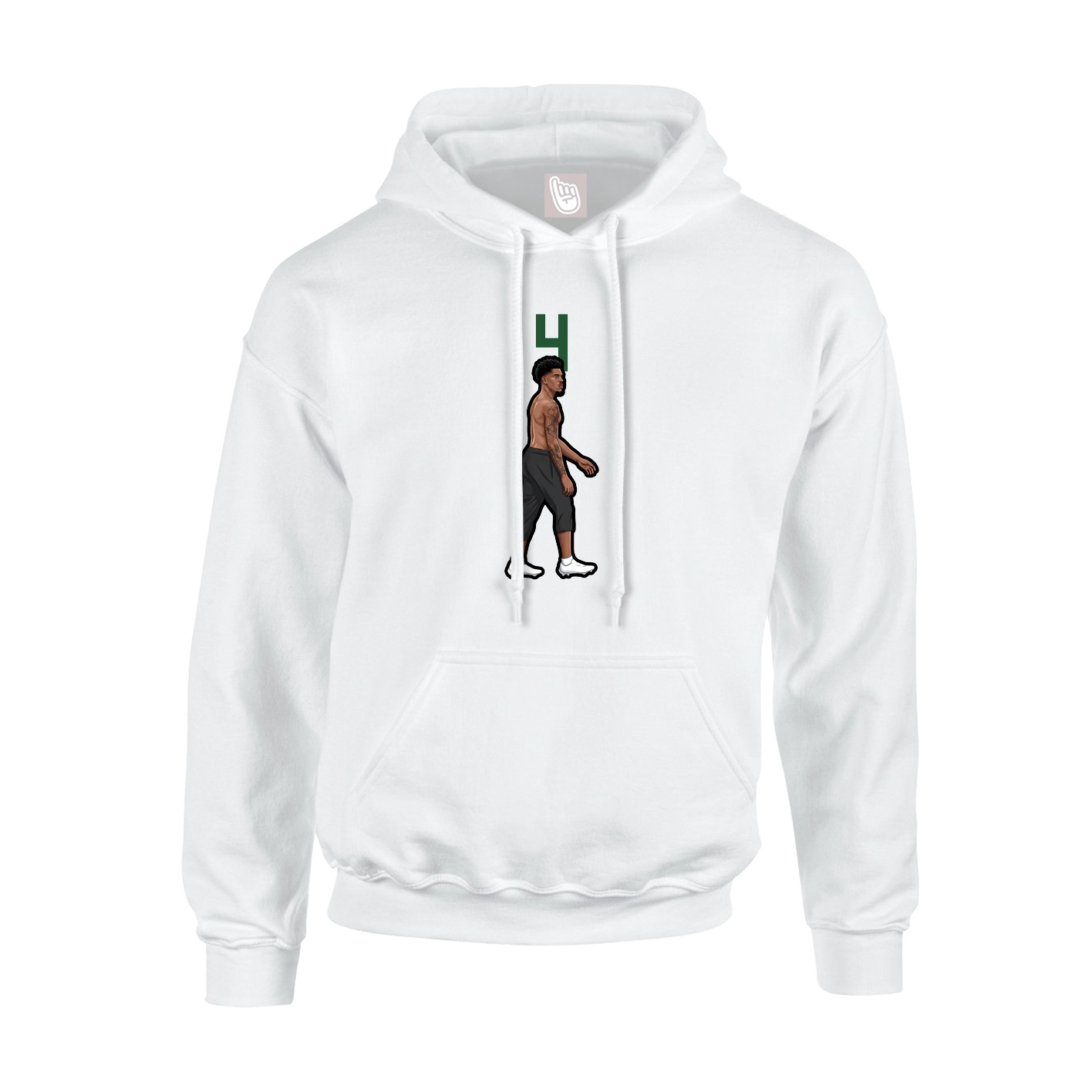 Youth Hoodie — Number Top in White