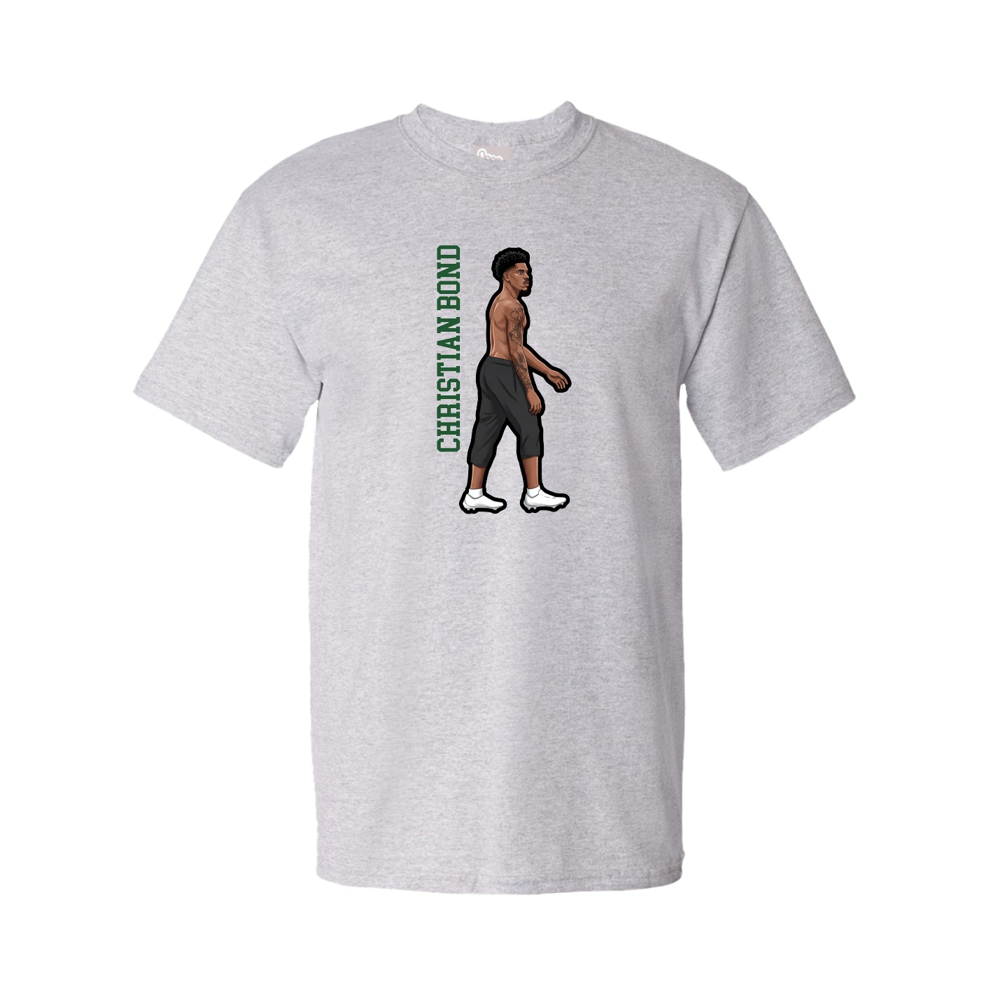 Tee — Name Vertical in Grey