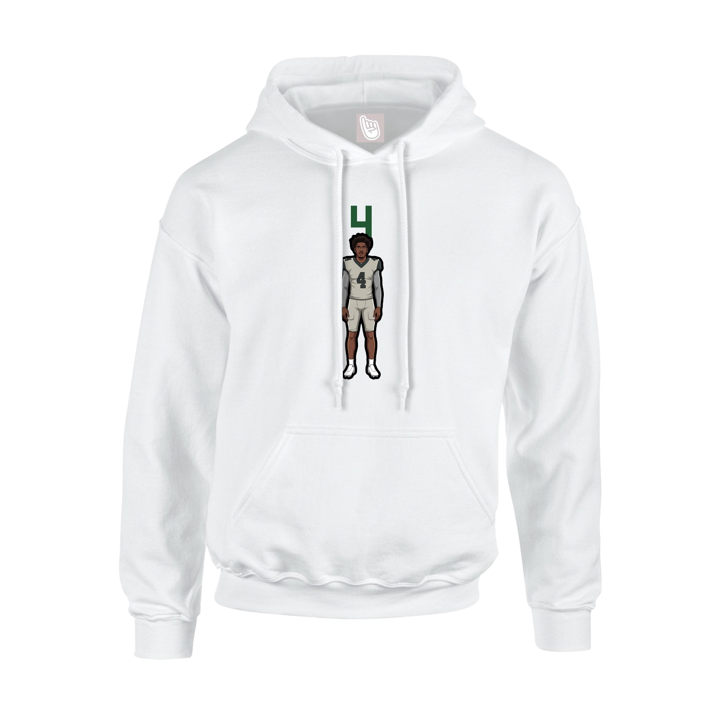 Hoodie — Number Top in White