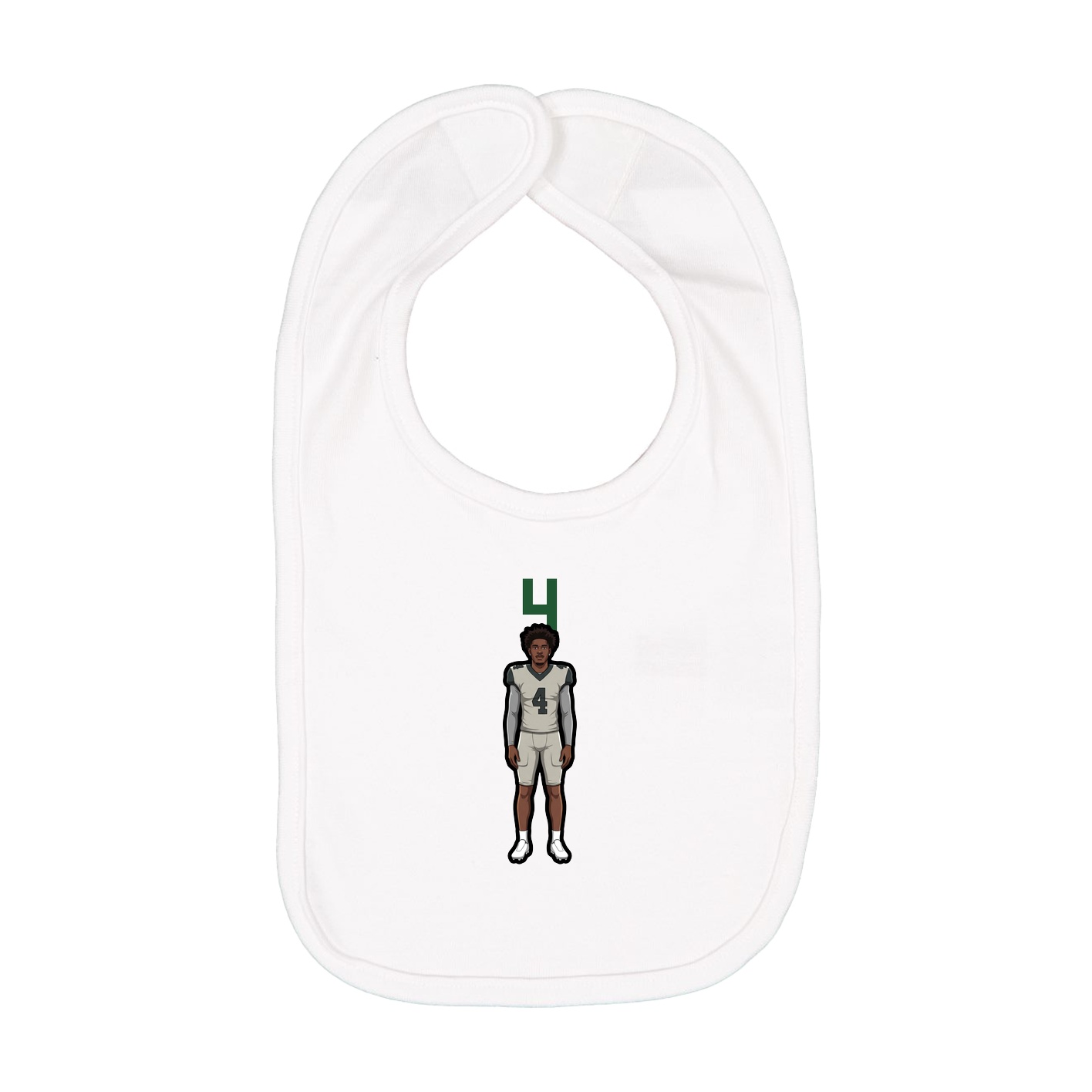 Infant Bib — Number Top in White