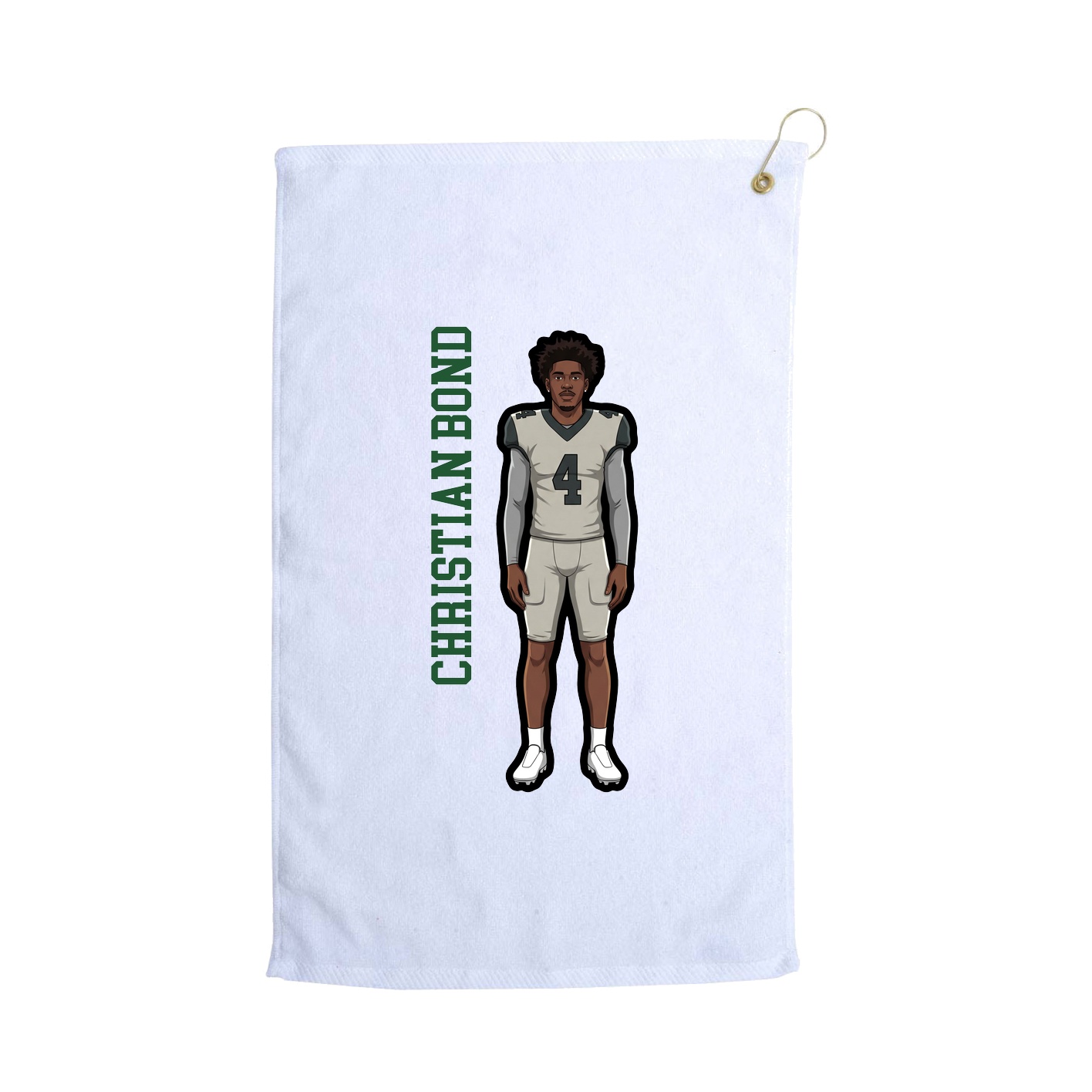 Golf Towel — Name Vertical in White