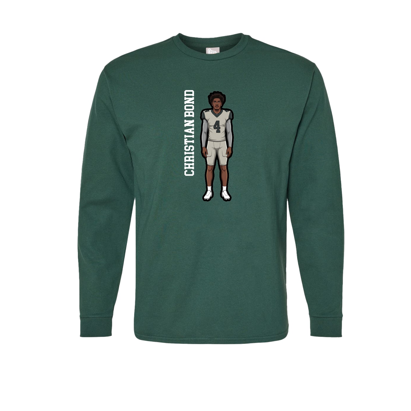Long Sleeve Tee — Name Vertical in Green
