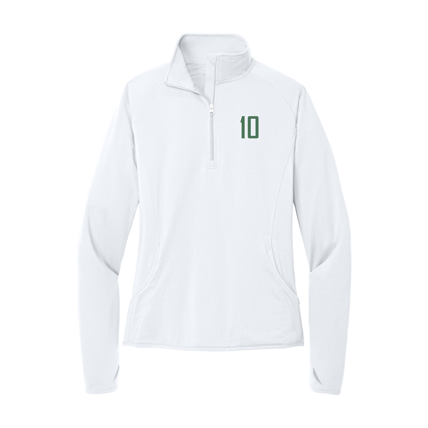 Women's Q-Zip Pullover — Front Shirsy in White