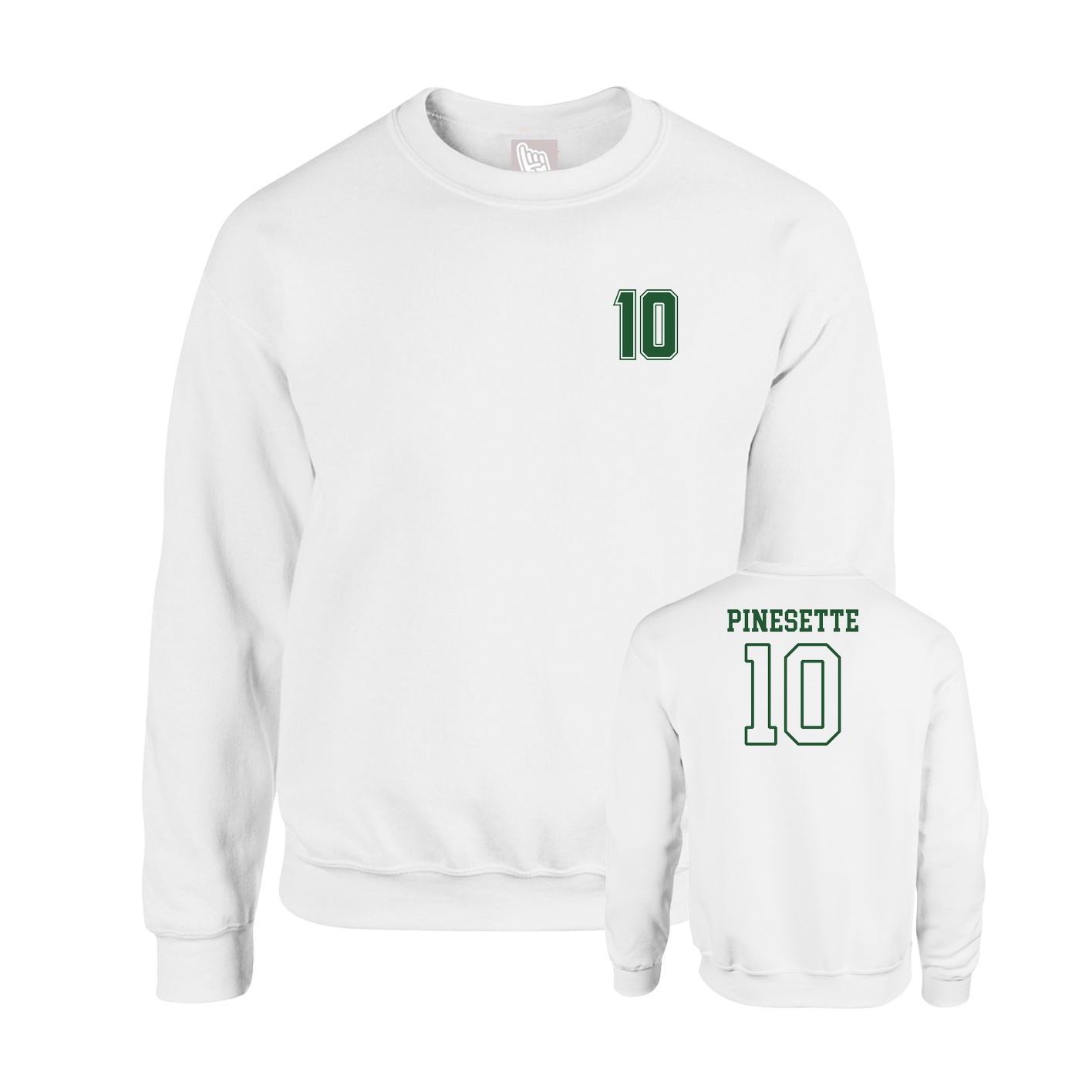 Fleece Crew — Chest Back in White