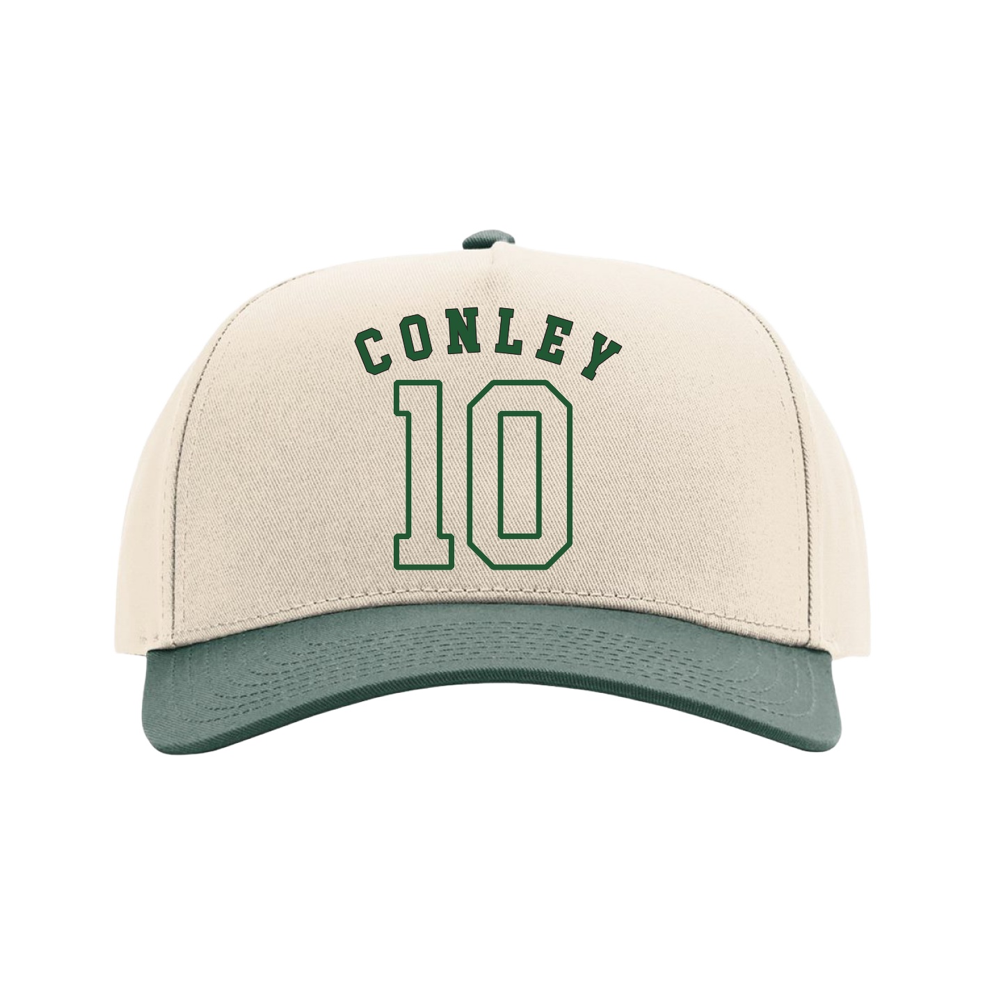 Full Fabric Five-Panel Champ Cap — Shirsey Arch in Cream/Green
