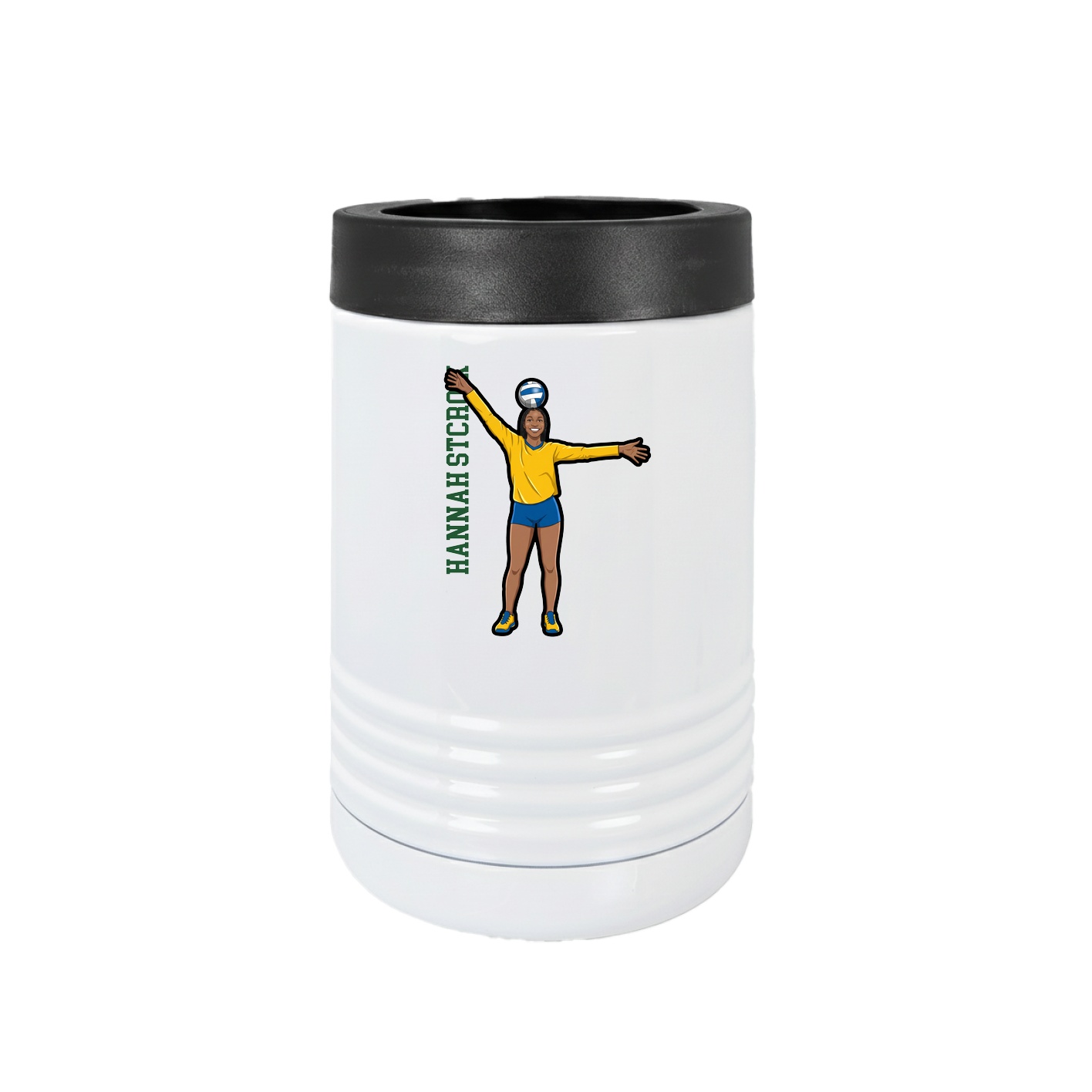 Beverage Holder — Name Vertical in White