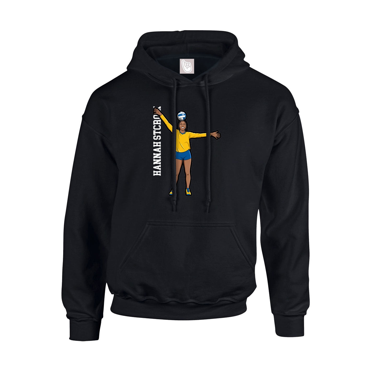 Youth Hoodie — Name Vertical in Black