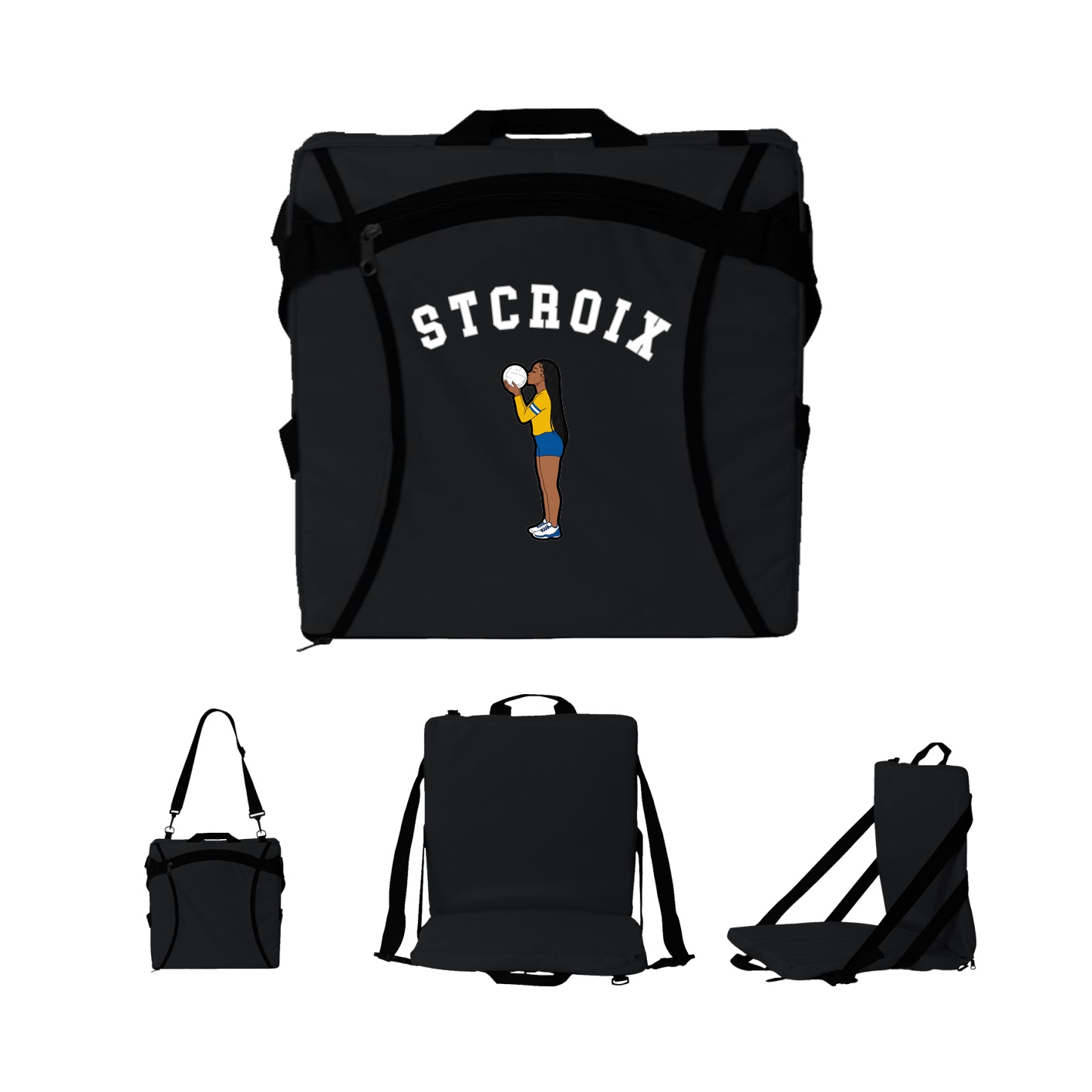 Folding Stadium Seat — Shirsey Arch in Black