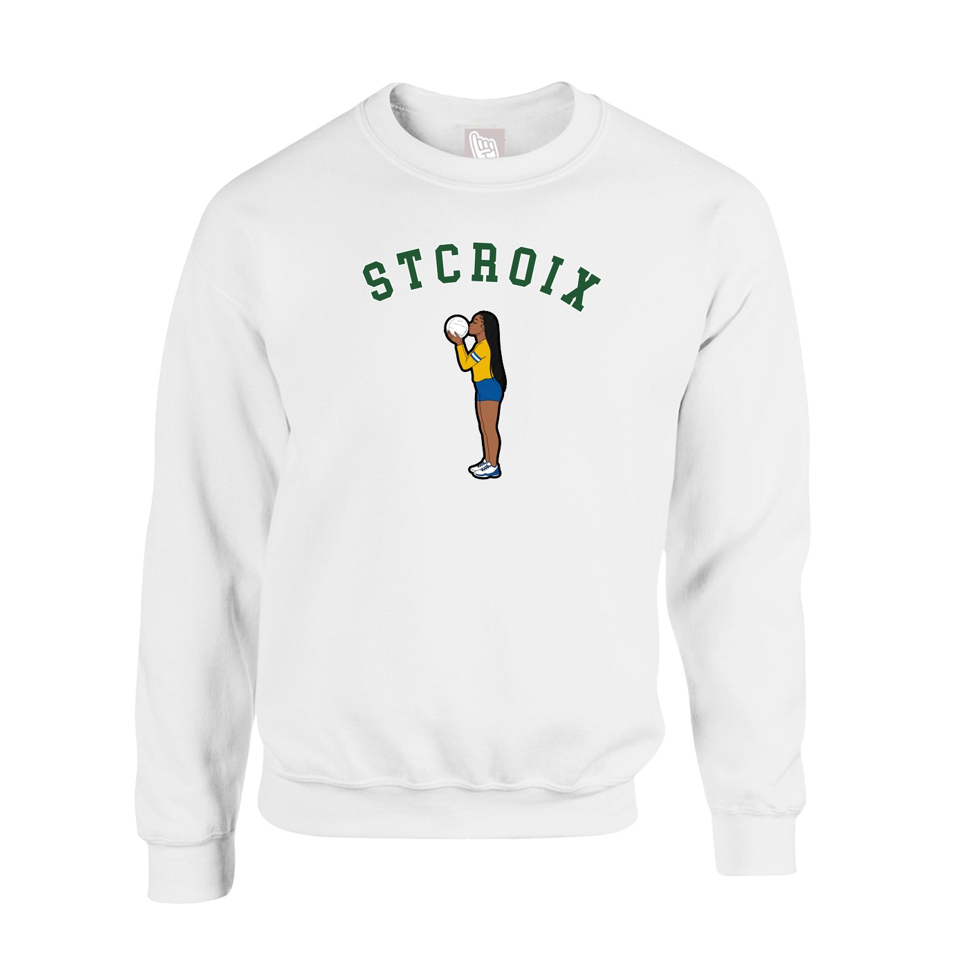 Fleece Crew — Shirsey Arch in White