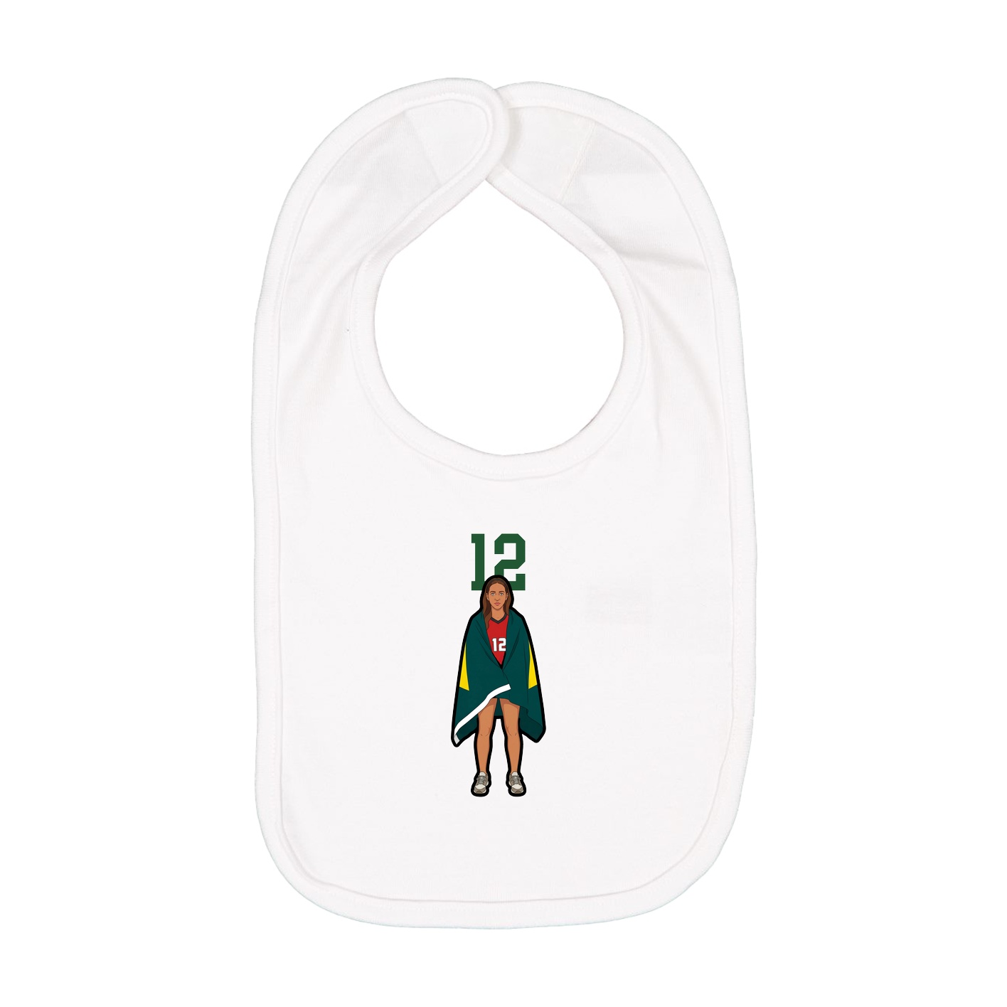 Infant Bib — Number Top in White