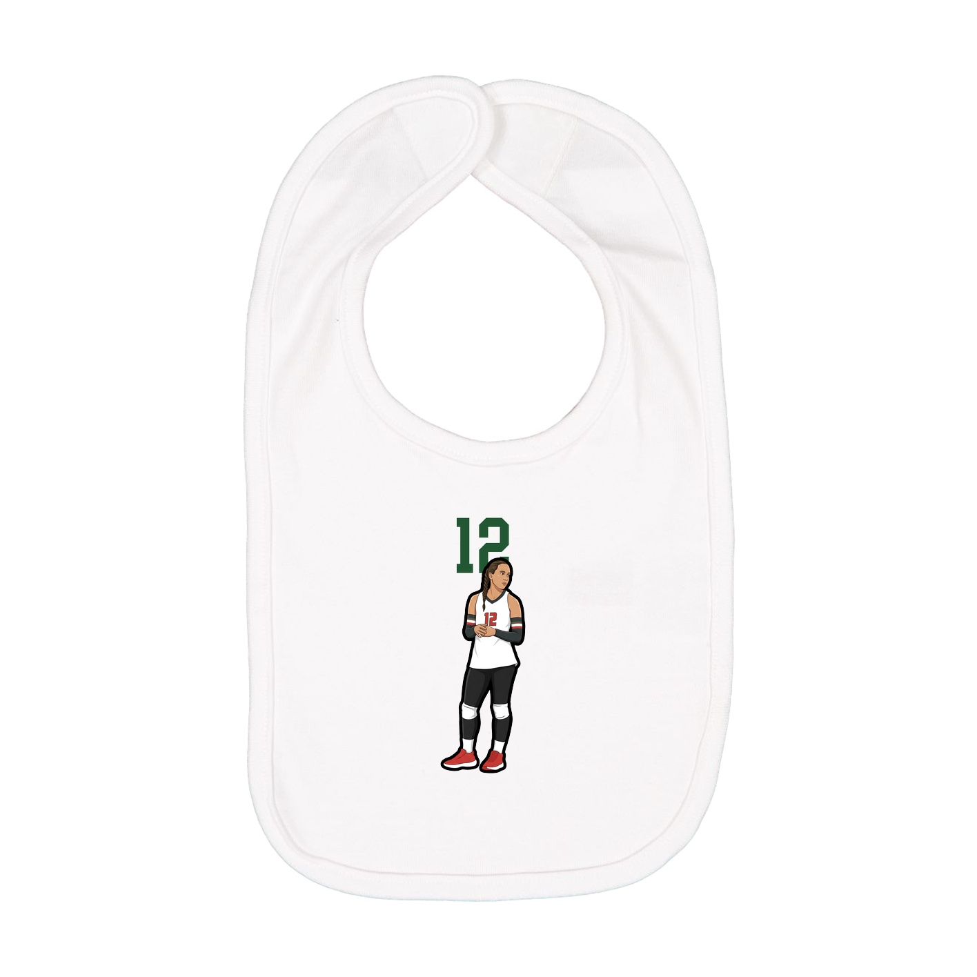 Infant Bib — Number Top in White