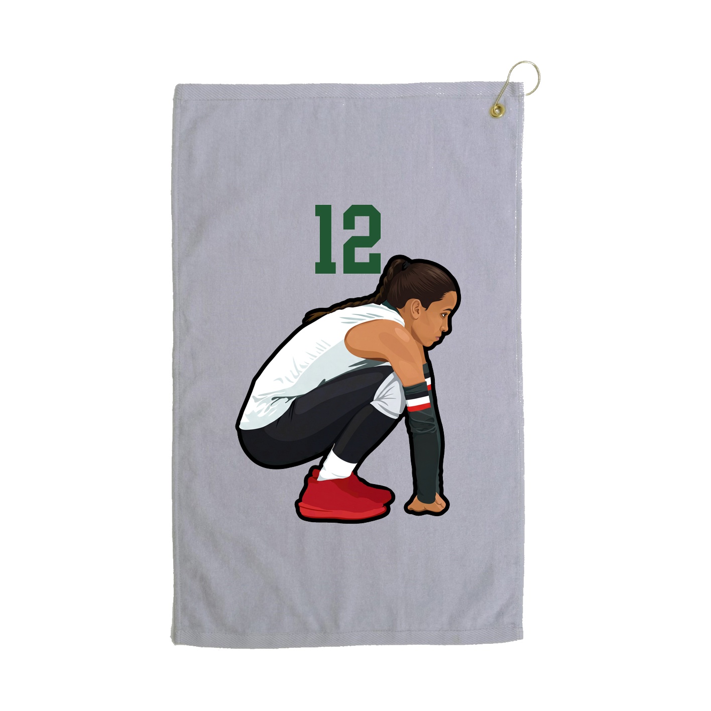 Golf Towel — Number Top in Grey
