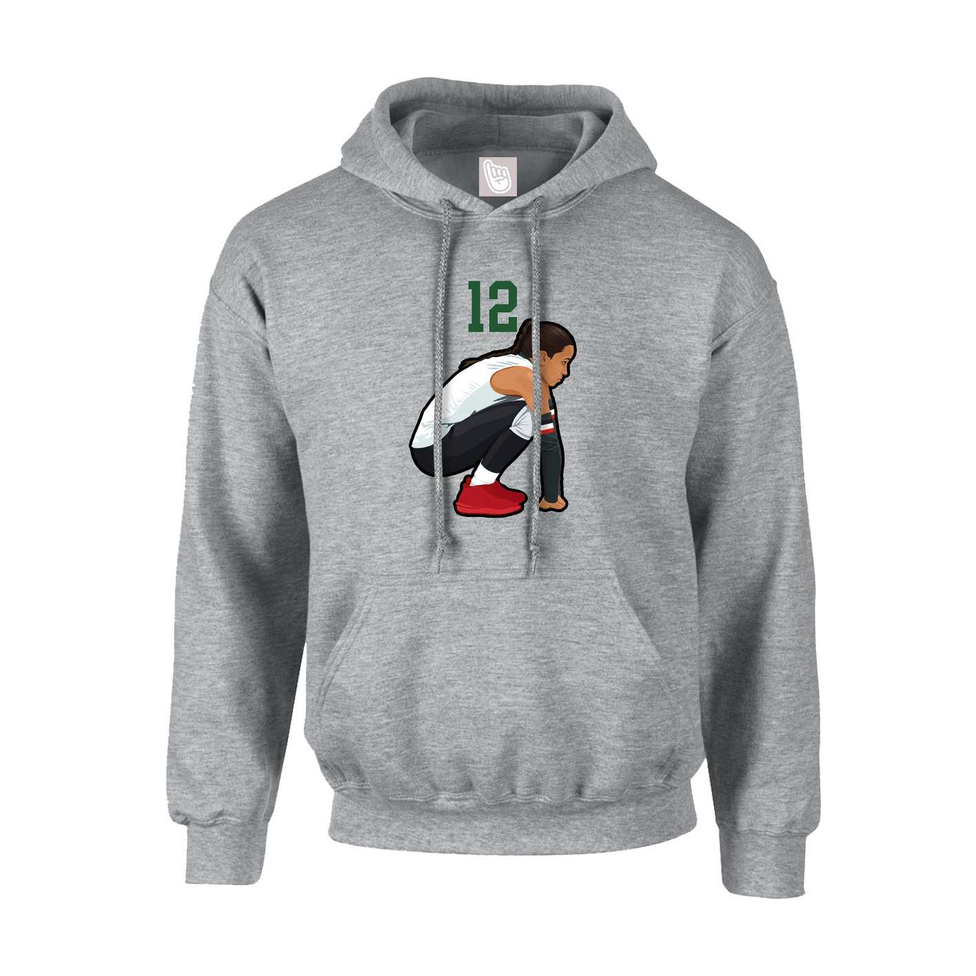 Hoodie — Number Top in Grey