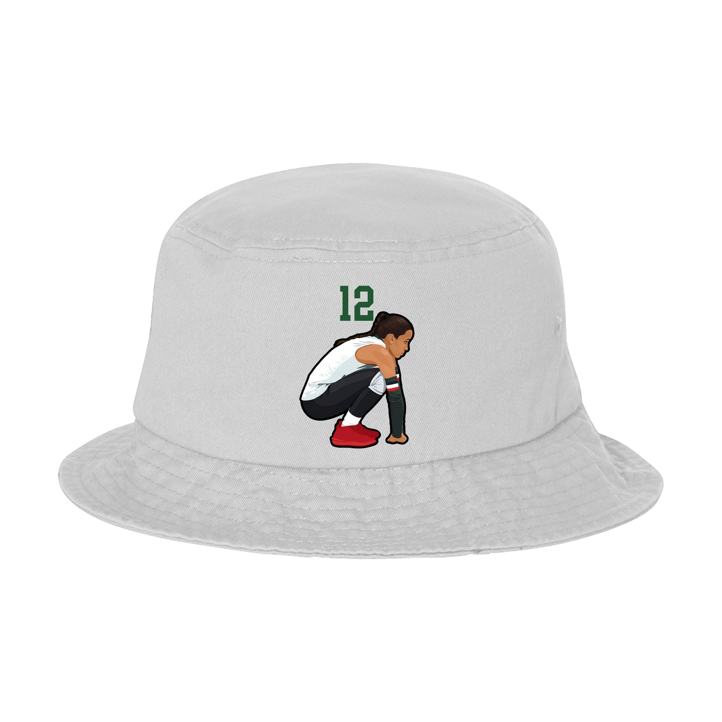 Bucket Cap — Number Top in White
