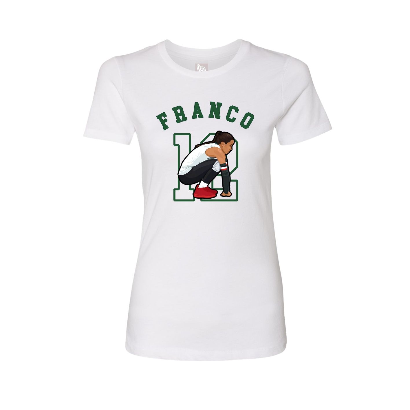 Fitted Women's Tee — Shirsey Arch in White