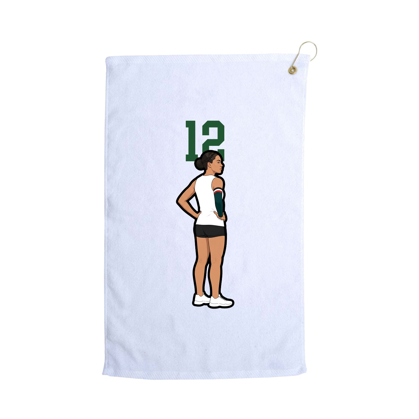 Golf Towel — Number Top in White