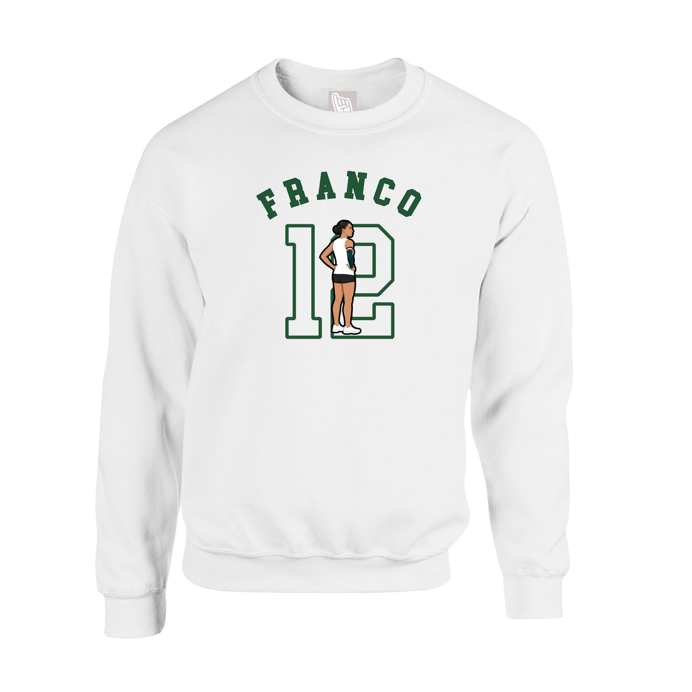 Fleece Crew — Shirsey Arch in White