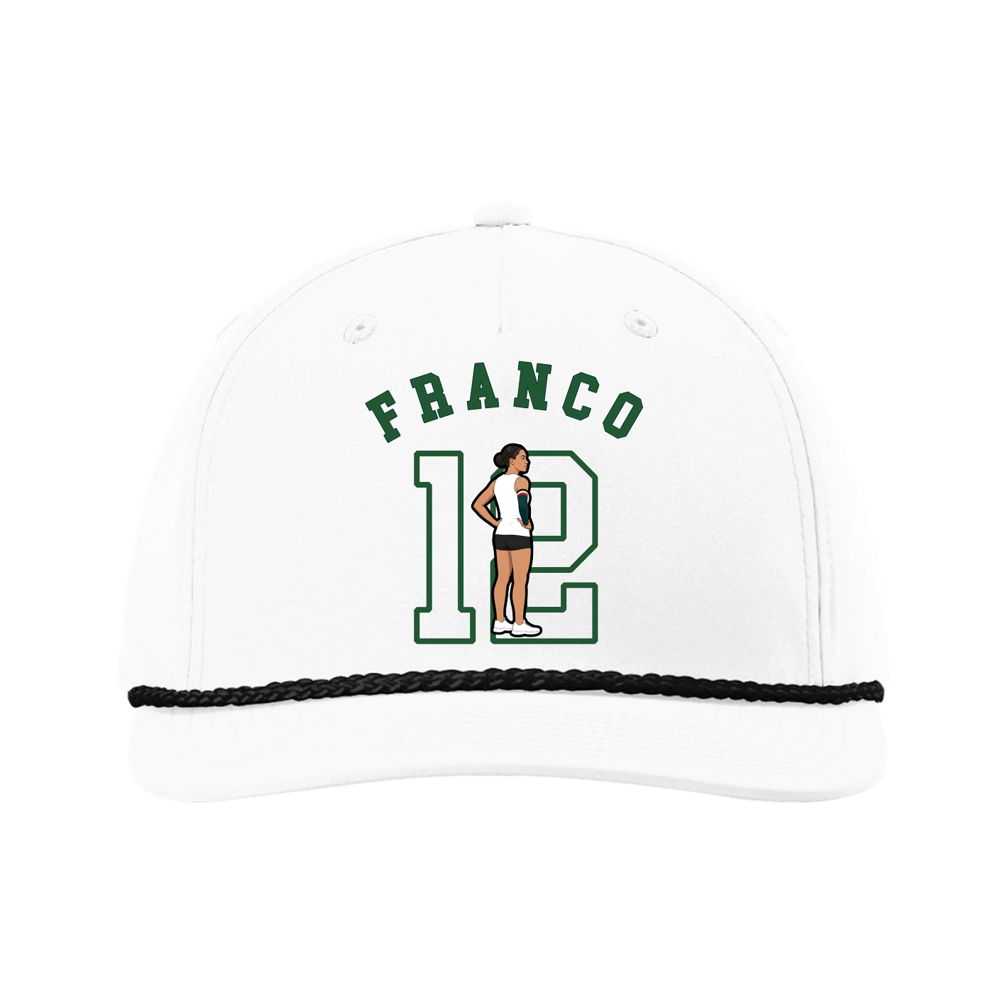 Five-Panel Classic Rope Cap — Shirsey Arch in White