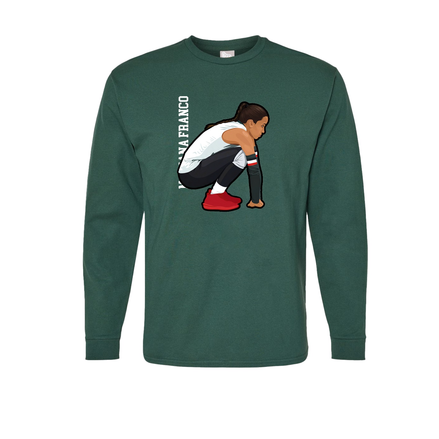 Long Sleeve Tee — Name Vertical in Green