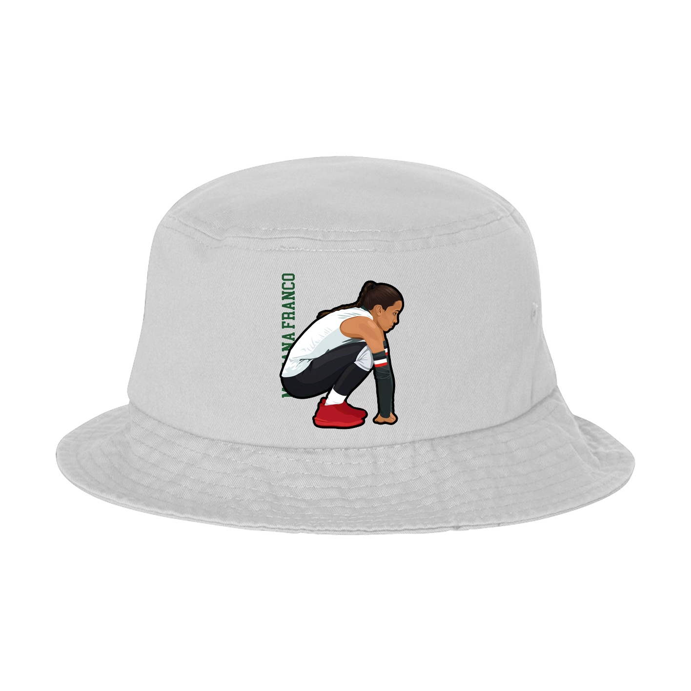 Bucket Cap — Name Vertical in White