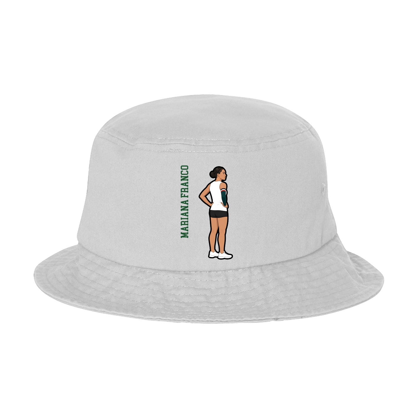 Bucket Cap — Name Vertical in White