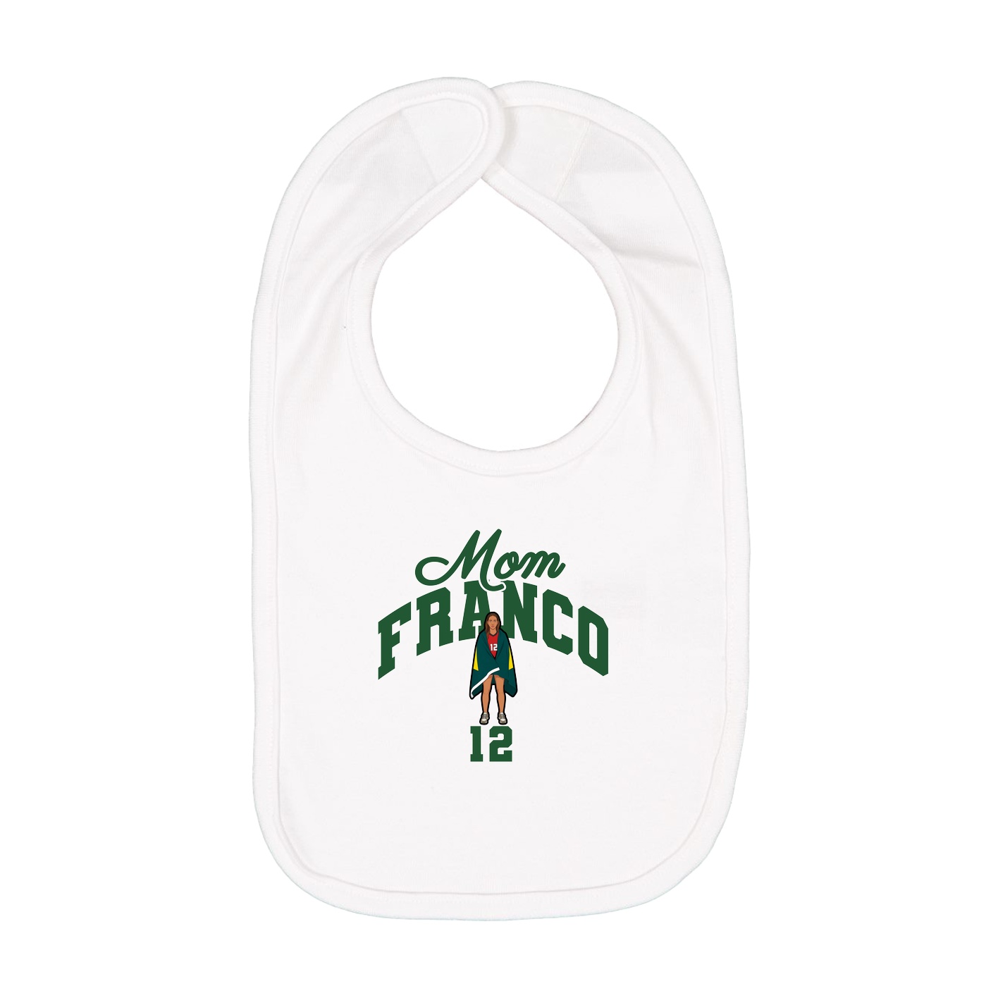 Infant Bib — Mothers Day Arch in White