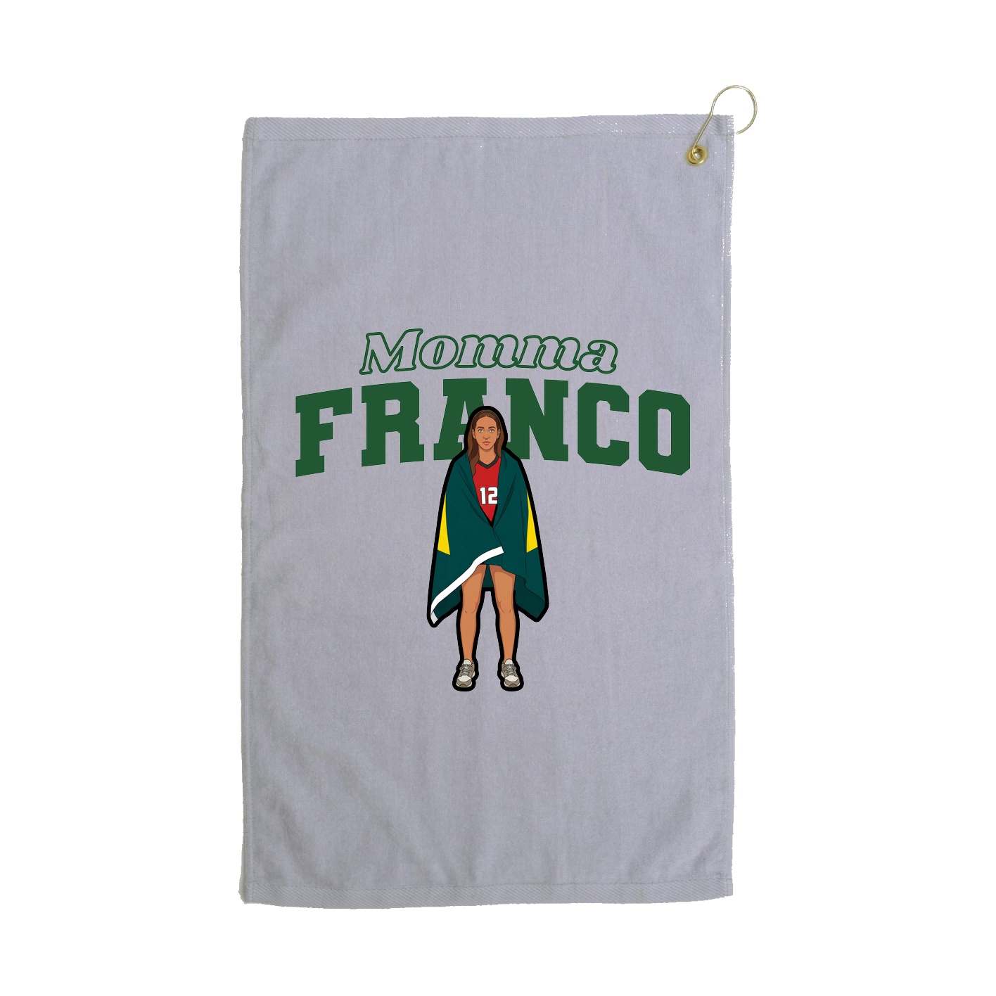 Golf Towel — Mothers Day Block in Grey