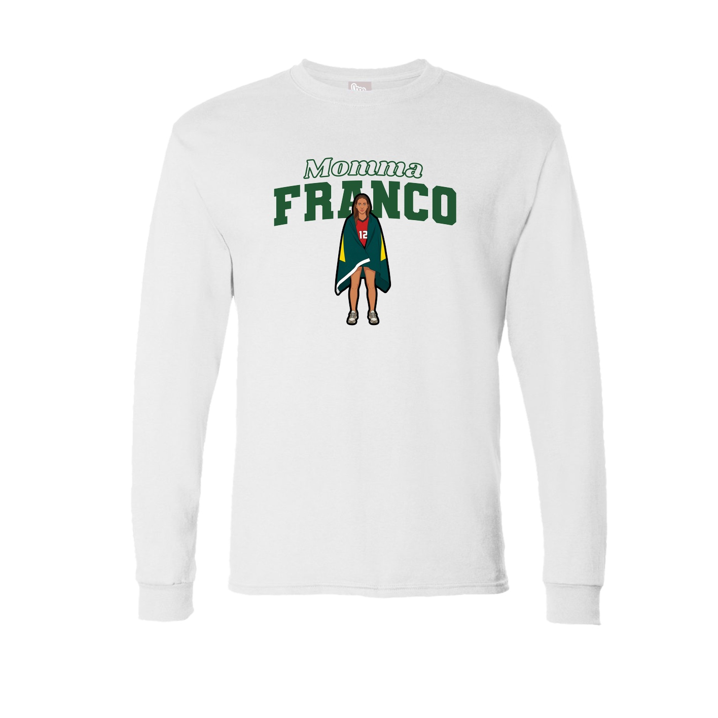 Long Sleeve Tee — Mothers Day Block in White