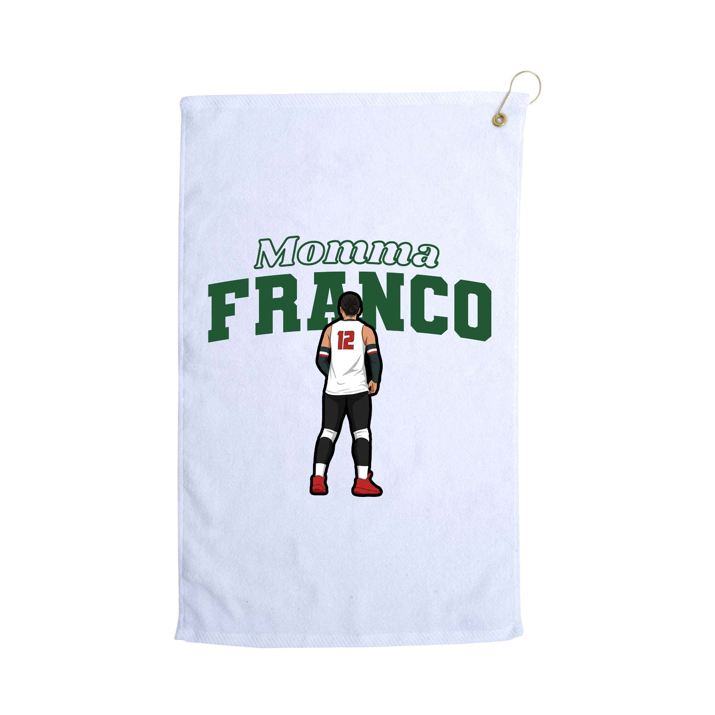 Golf Towel — Mothers Day Block in White