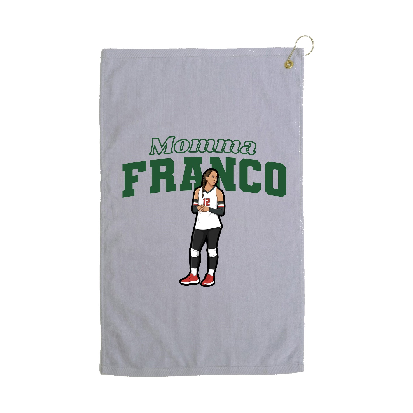 Golf Towel — Mothers Day Block in Grey