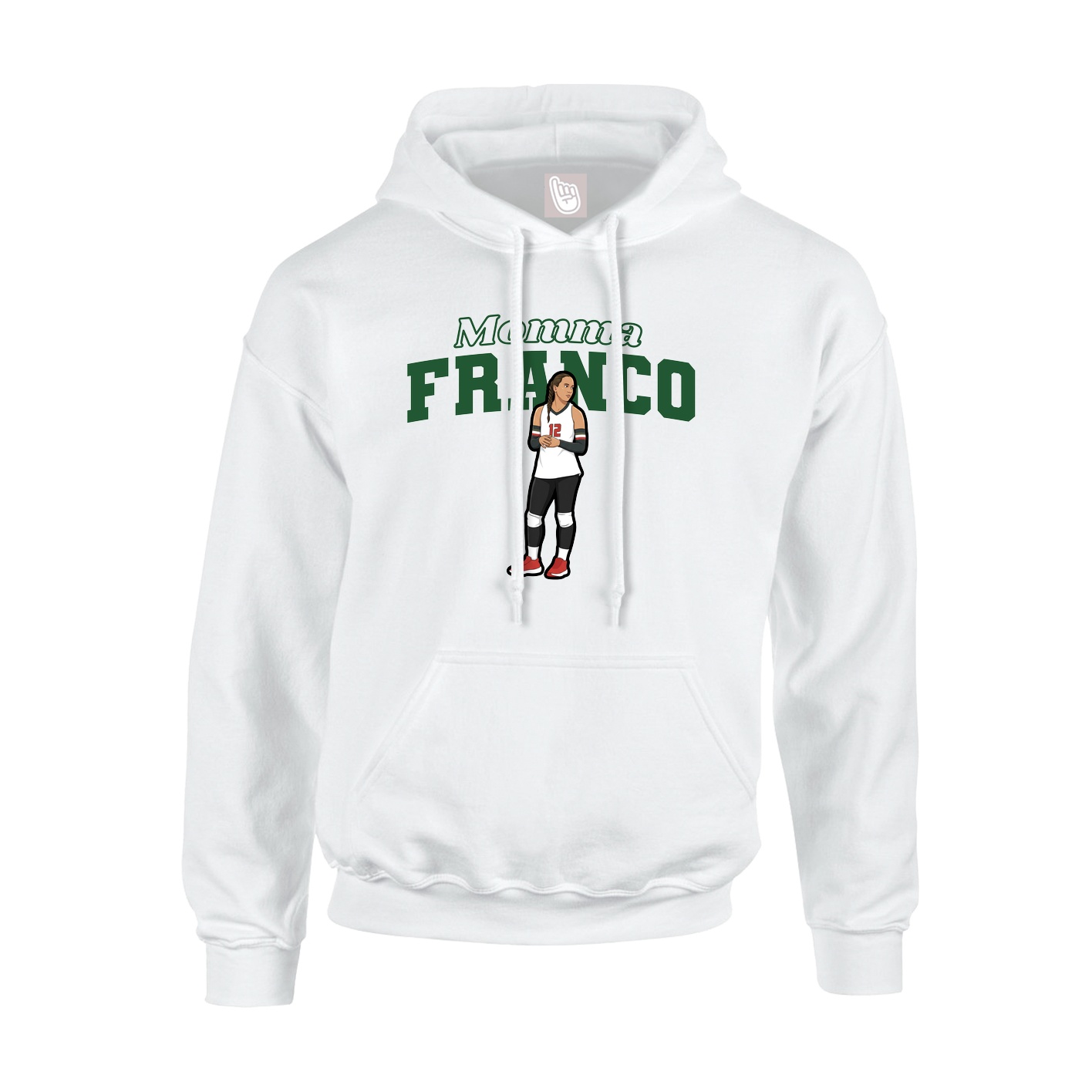 Youth Hoodie — Mothers Day Block in White