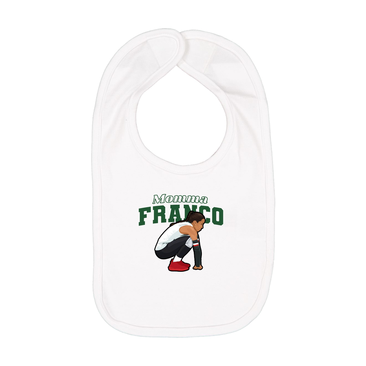 Infant Bib — Mothers Day Block in White