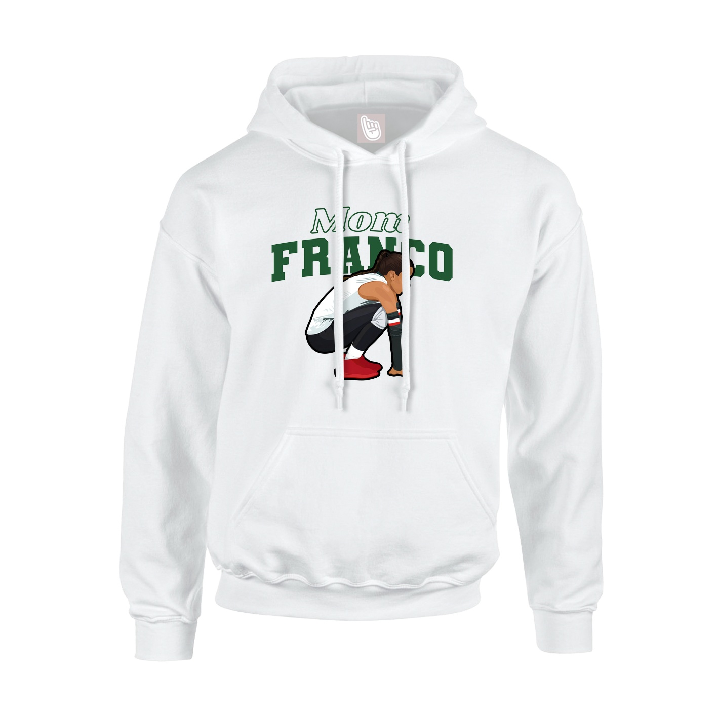 Youth Hoodie — Mothers Day Block in White